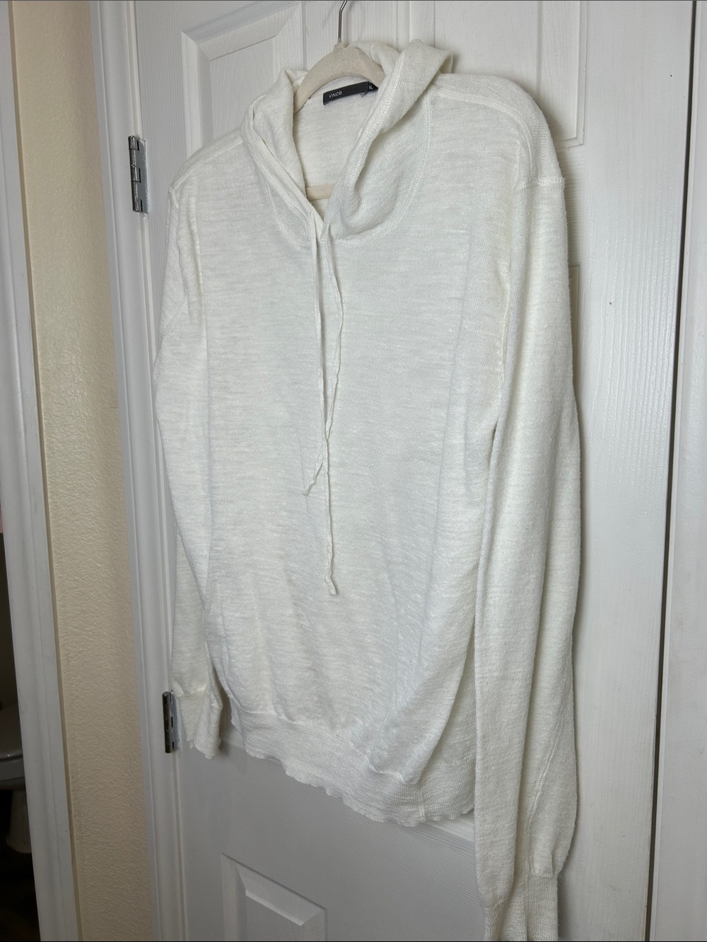 Vince Linen Blend Slub Knit Pullover Hoodie
White XL - Picture 3 of 12